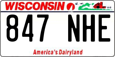 WI license plate 847NHE