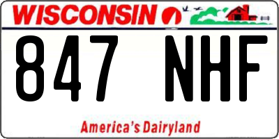 WI license plate 847NHF