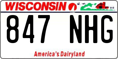 WI license plate 847NHG