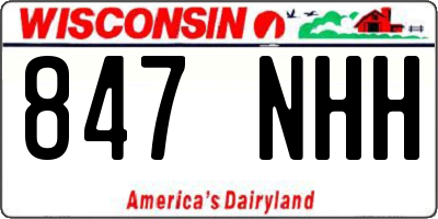 WI license plate 847NHH