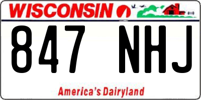 WI license plate 847NHJ