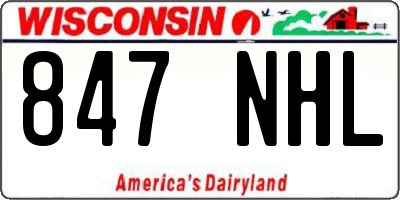 WI license plate 847NHL