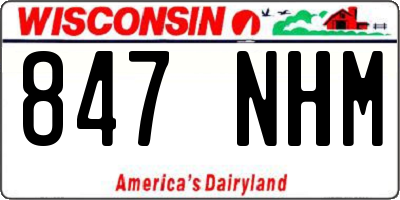 WI license plate 847NHM