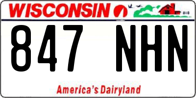 WI license plate 847NHN