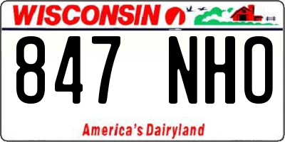 WI license plate 847NHO