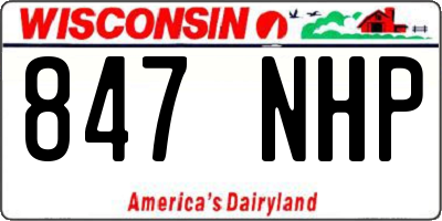 WI license plate 847NHP