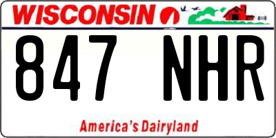 WI license plate 847NHR