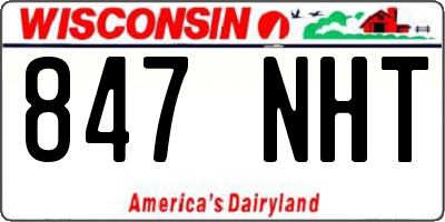 WI license plate 847NHT