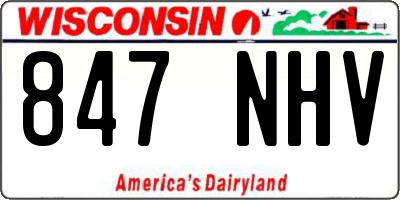 WI license plate 847NHV
