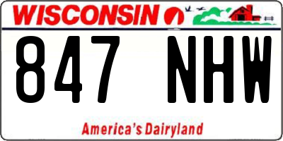 WI license plate 847NHW
