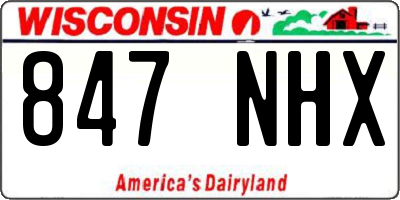 WI license plate 847NHX