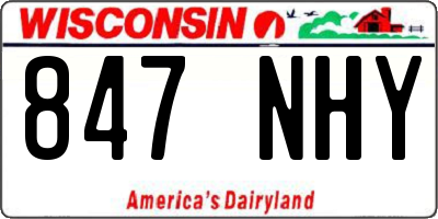WI license plate 847NHY