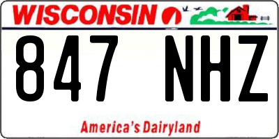 WI license plate 847NHZ