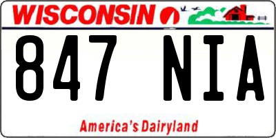 WI license plate 847NIA