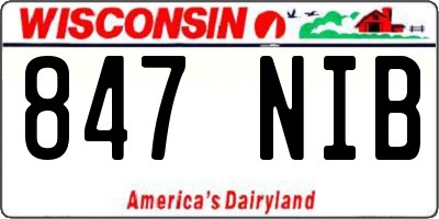 WI license plate 847NIB
