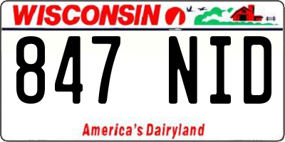WI license plate 847NID