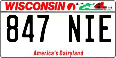 WI license plate 847NIE
