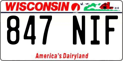 WI license plate 847NIF
