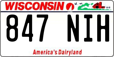 WI license plate 847NIH
