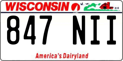 WI license plate 847NII