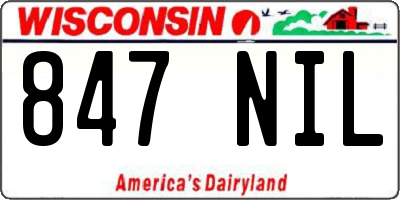 WI license plate 847NIL