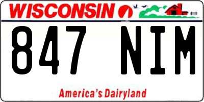 WI license plate 847NIM