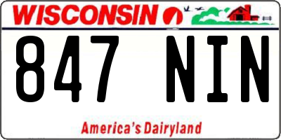 WI license plate 847NIN