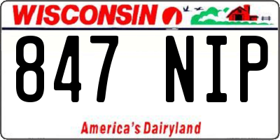 WI license plate 847NIP