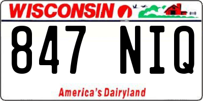 WI license plate 847NIQ