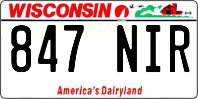 WI license plate 847NIR