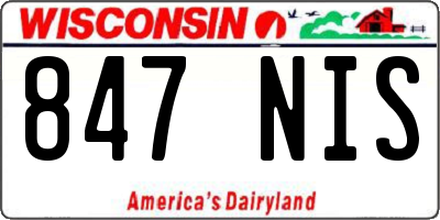 WI license plate 847NIS