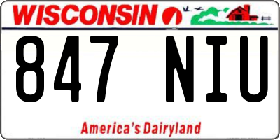 WI license plate 847NIU