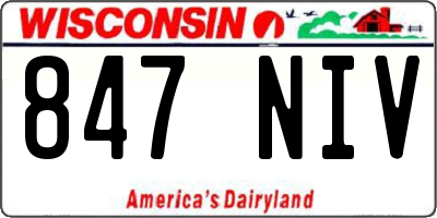 WI license plate 847NIV