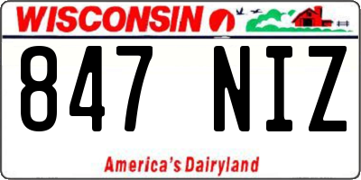 WI license plate 847NIZ