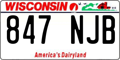 WI license plate 847NJB