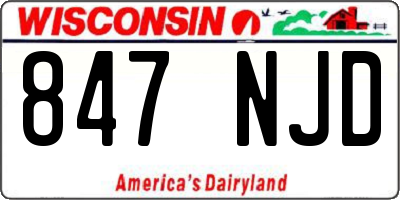WI license plate 847NJD