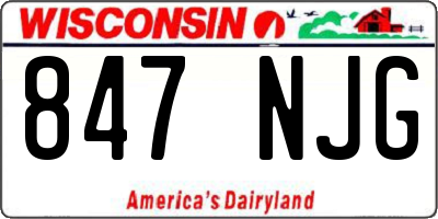 WI license plate 847NJG