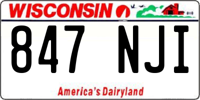 WI license plate 847NJI