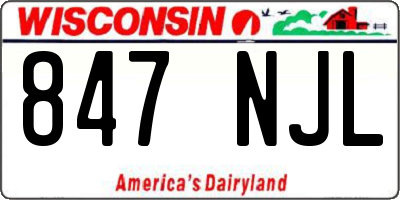 WI license plate 847NJL