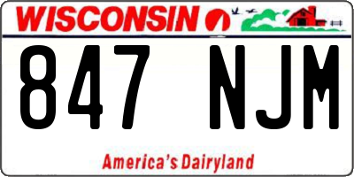 WI license plate 847NJM