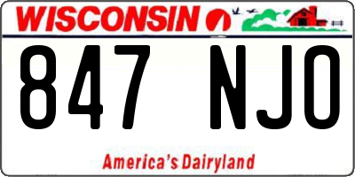 WI license plate 847NJO