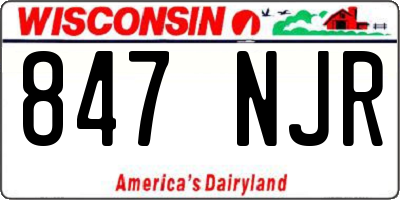 WI license plate 847NJR