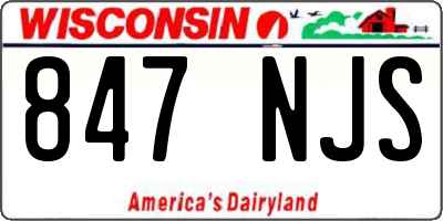 WI license plate 847NJS