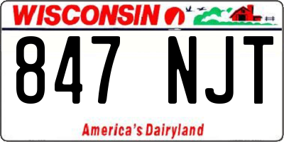 WI license plate 847NJT