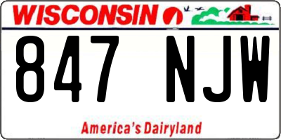 WI license plate 847NJW