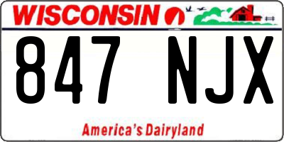 WI license plate 847NJX
