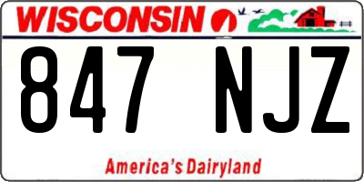 WI license plate 847NJZ