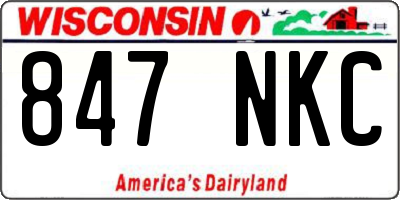 WI license plate 847NKC