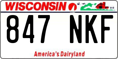 WI license plate 847NKF