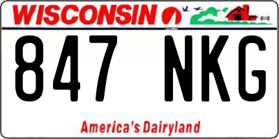 WI license plate 847NKG